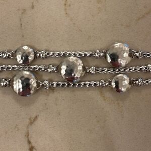 John Hardy Silver Hammered Disc Bracelet AUTHENTIC